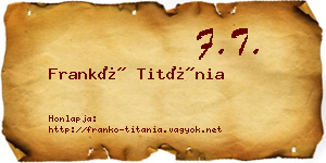 Frankó Titánia névjegykártya